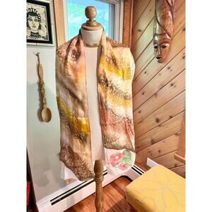 Hand Painted 100% Silk Boho Scarf